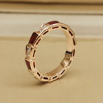 Bvlgari Serpenti ring 18k rose gold, ruby, diamond, 51 - Image 8