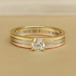Cartier Vendôme Louis Solitaire ring 18k tri-colour gold, diamond, 52 - Image 2