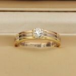 Cartier Vendôme Louis Solitaire ring 18k tri-colour gold, diamond, 52 - Image 3