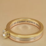 Cartier Vendôme Louis Solitaire ring 18k tri-colour gold, diamond, 52 - Image 9