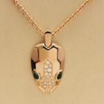 Bvlgari Serpenti necklace 18k rose gold, diamond, malachite - Image 2