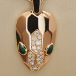Bvlgari Serpenti necklace 18k rose gold, diamond, malachite - Image 8