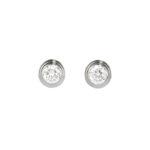 Cartier diamond earrings 18k white gold, 0.13 ct single diamonds