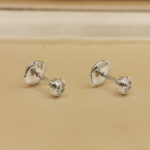 Cartier diamond earrings 18k white gold, 0.13 ct single diamonds - Image 4