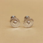 Cartier diamond earrings 18k white gold, 0.13 ct single diamonds - Image 5