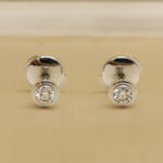 Cartier diamond earrings 18k white gold, 0.13 ct single diamonds - Image 6