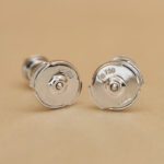 Cartier diamond earrings 18k white gold, 0.13 ct single diamonds - Image 7