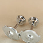 Cartier diamond earrings 18k white gold, 0.13 ct single diamonds - Image 9