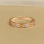 Cartier ring 18k rose gold, narrow, diamond, 51 - Image 2