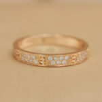 Cartier ring 18k rose gold, narrow, diamond, 51 - Image 8
