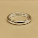 Cartier Signature ring platinum, single diamond, 52 - Image 3