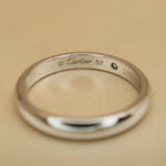 Cartier Signature ring platinum, single diamond, 52 - Image 8