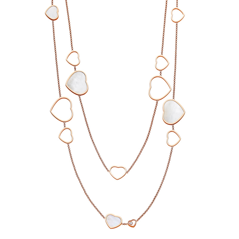 105007 Chopard Happy Hearts Sautoir necklace 18k rose gold, MOP, diamond - Image 1