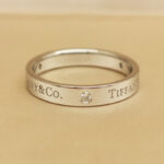 Tiffany & Co. Signature ring platinum 3 diamonds, wide model, 20 - Image 2