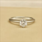 Tiffany & Co. ring platinum classic 6 claw 0.39ct solitaire diamond,11 - Image 2