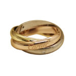 Cartier Trinity ring 18k tri-colour gold, 5 diamonds, 56