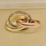 Cartier Trinity ring 18k tri-colour gold, 5 diamonds, 56 - Image 6