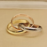 Cartier Trinity ring 18k tri-colour gold, 5 diamonds, 56 - Image 7