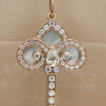 Tiffany & Co. Fleur de Lis Key Pendant rose gold, diamond,MOP - Image 4