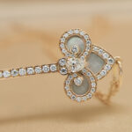 Tiffany & Co. Fleur de Lis Key Pendant rose gold, diamond,MOP - Image 5