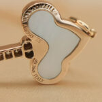 Tiffany & Co. Fleur de Lis Key Pendant rose gold, diamond,MOP - Image 9