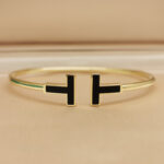 Tiffany & Co. T Wire bracelet 18k yellow gold, Black Onyx, 16 - Image 2