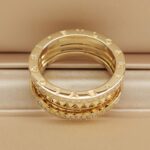 Bvlgari B.zero1 Rock ring two-band 18k yellow gold, pavé diamonds, 60 - Image 4