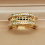 Bvlgari B.zero1 Rock ring two-band 18k yellow gold, pavé diamonds, 60 - Image 5