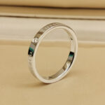 Tiffany & Co. Band ring platinum, 3 diamonds, 14 - Image 6
