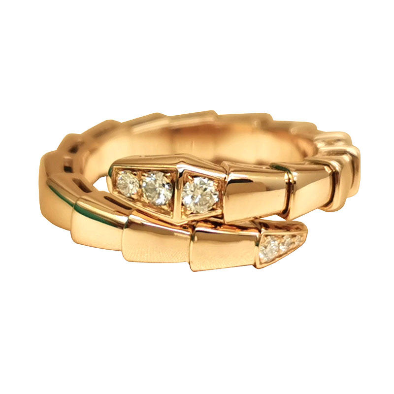 105165 Bvlgari Serpenti Viper ring 18k rose gold, Diamond, M (51-53) - Image 1