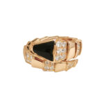 Bvlgari Serpenti Viper ring 18k rose gold, Black Onyx, Diamond, L