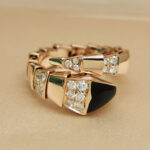 Bvlgari Serpenti Viper ring 18k rose gold, Black Onyx, Diamond, L - Image 3