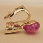 Bvlgari earrings 18k rose gold, Pink Ruby, diamond, studs - Image 8
