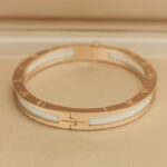 Bvlgari B.zero1 bracelet 18k rose gold,white ceramic,hinged,S - Image 3