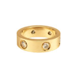 Cartier Love bracelet 18k yellow gold, wide, 6 diamonds, 52