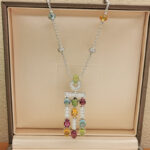 Bulgari Allegra necklace 18k white gold diamond coloured gems - Image 2