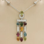 Bulgari Allegra necklace 18k white gold diamond coloured gems - Image 4