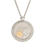 Chopard Happy Sun, Moon Stars pendant 18k white gold, diamond