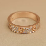Cartier Love ring 18k rose gold, medium, diamond 51 - Image 9