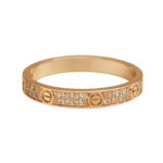 Cartier ring 18k rose gold, mini, paved, 54 Number