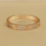 Cartier ring 18k rose gold, mini, paved, 54 Number - Image 3