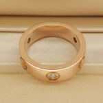 Cartier Love ring 18k rose gld, wide, 3 diamonds, 53 - Image 2