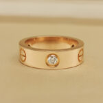 Cartier Love ring 18k rose gld, wide, 3 diamonds, 53 - Image 3