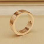 Cartier Love ring 18k rose gld, wide, 3 diamonds, 53 - Image 6