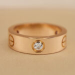 Cartier Love ring 18k rose gld, wide, 3 diamonds, 53 - Image 7