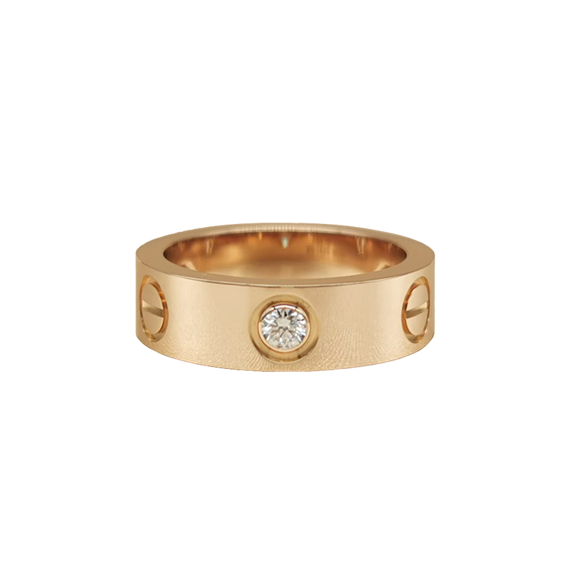 105356 Cartier Love ring 18k rose gld, wide, 3 diamonds, 53 - Image 1