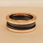 Bvlgari B.zero1 ring two-band 18k rose gold, black ceramic,57 - Image 2