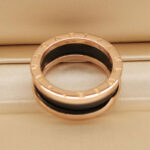 Bvlgari B.zero1 ring two-band 18k rose gold, black ceramic,57 - Image 3