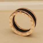 Bvlgari B.zero1 ring two-band 18k rose gold, black ceramic,57 - Image 4