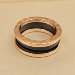 Bvlgari B.zero1 ring two-band 18k rose gold, black ceramic,57 - Image 5